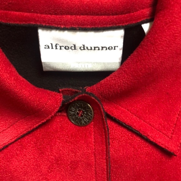 Relaxed RED Burgundy Alfred Dunner Size 6P Faux Suede  Blazer - Picture 6 of 17